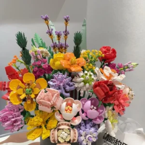 Set de Flores de construcción tipo LEGO para Ramos